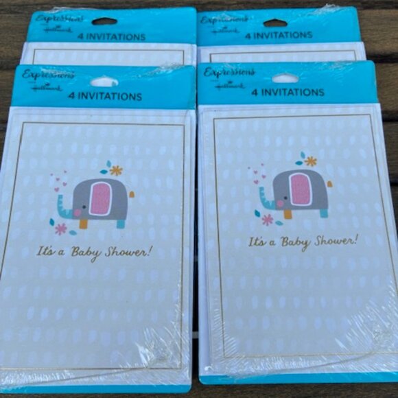 Hallmark Expression It's A Baby Shower Invitations 16 Cards NEW- 4 pack 4 each - Picture 1 of 2